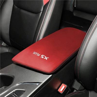 Armrest Box Protective Pad Car – Armrest box pad - 24-25-changan-x5plus-black-with-red-with-x5plus-logo