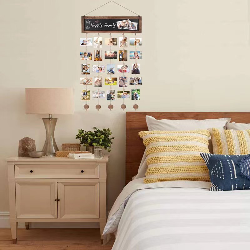Amazon familia creativa decoración de la pared colgante funcional pizarra magnética foto colgando pantalla marco