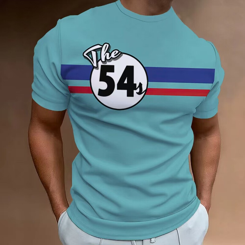 2025 European and American Cross-Border Export Hot Style 3D Digital Printing Casual Trendy Series Men's T-Shirts