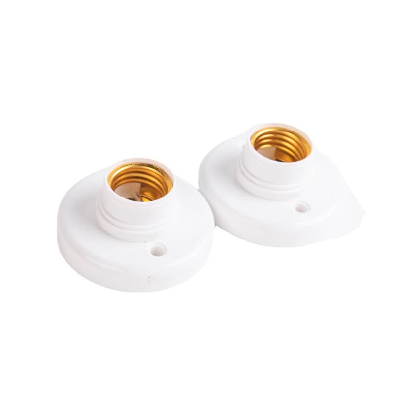 8cm blanco soporte de la lámpara plana E27 tornillo de plástico universal titular de la lámpara de tornillo plana del hogar titular de la lámpara al por mayor
