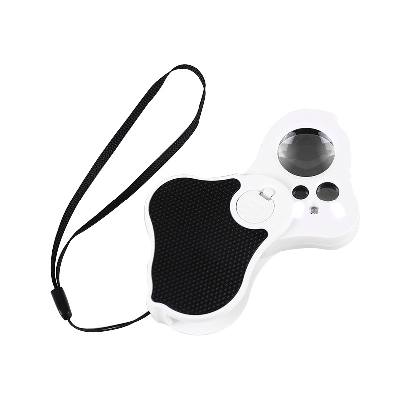 新款便携30倍60倍90倍高清高倍LED灯UV活柄珠宝鉴定放大镜RE3690