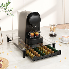 家庭用多機能層別収納棚ハイエンドガラス製コーヒーバッグボックスNespressoカプセルシェルフ