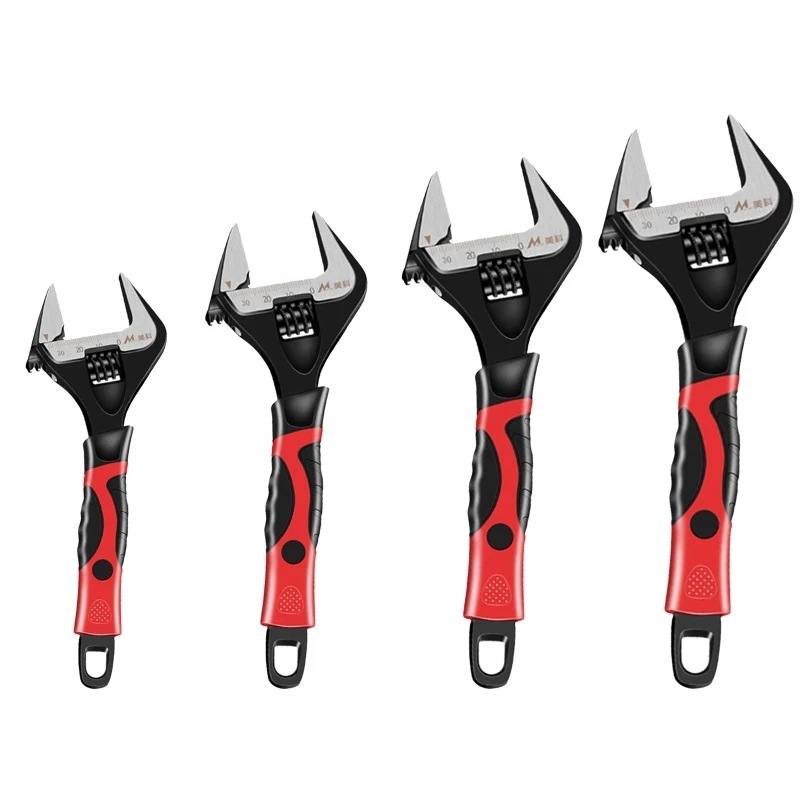 短柄活动扳手大开口扳手 浴室扳手 短柄大开口卫浴扳手活动扳手