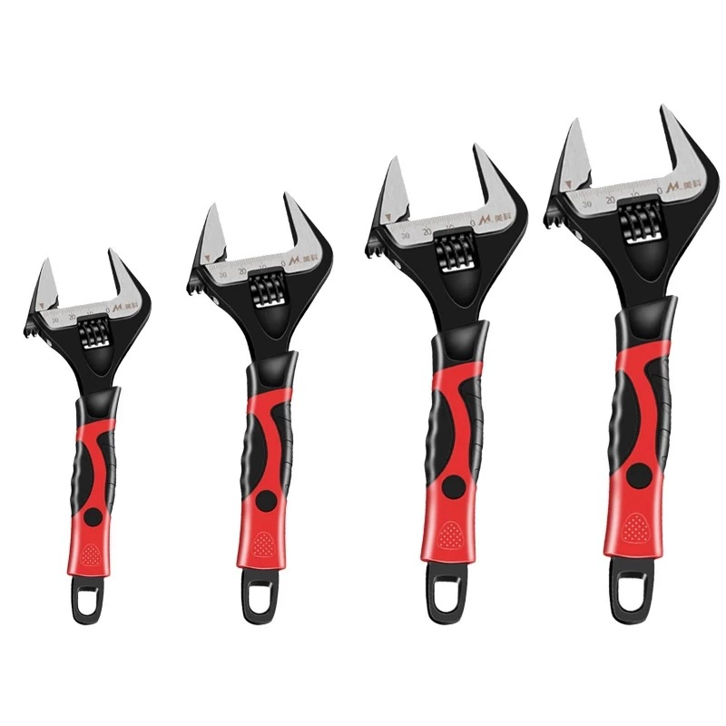 Разводной ключ с короткой ручкой Большой открытый ключ Гаечный ключ для ванной Короткая ручка Большой открытый ключ для ванной Регулируемый ключ