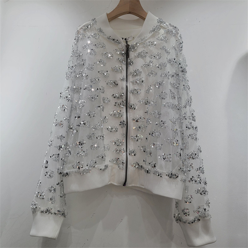 Chaqueta de mujer 202026 verano nuevo estilo coreano suelto abrigo de luces de manga larga de mujer