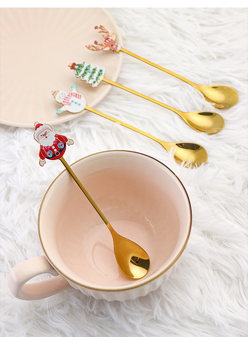 Cartoon Pattern Christmas Fashion Cartoon Stainless Steel Tableware