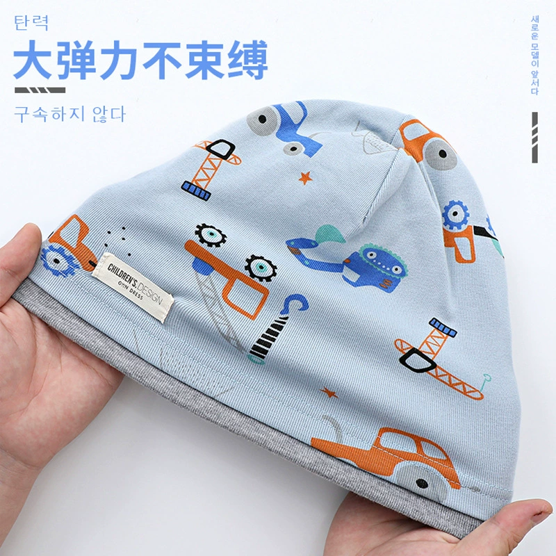 Demi-season kids' cotton set with scarf in Korean style, 2-8y, 48-54cm, multi-color options