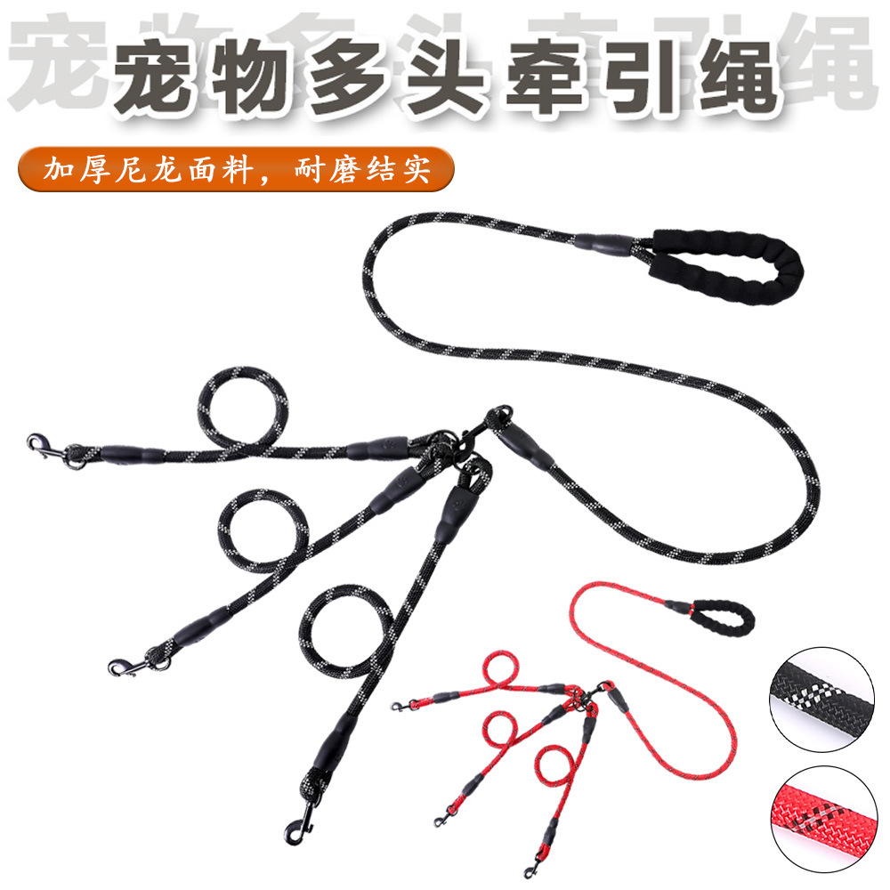 Cuerda de tracción para mascotas un arrastre dos arrastre tres cuerda de tracción Golden Retriever tracción resistente al desgaste cuerda de perro de múltiples cabezas suministros para mascotas