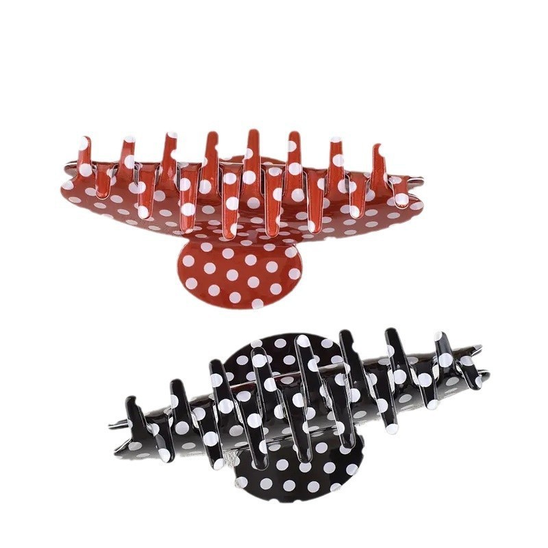 Casual, Daily Occasion PVC Material Valentine'S Day Festival Sweet Women's Semicircle Polka Dots Horse PVC Hair Clip Hair Claws