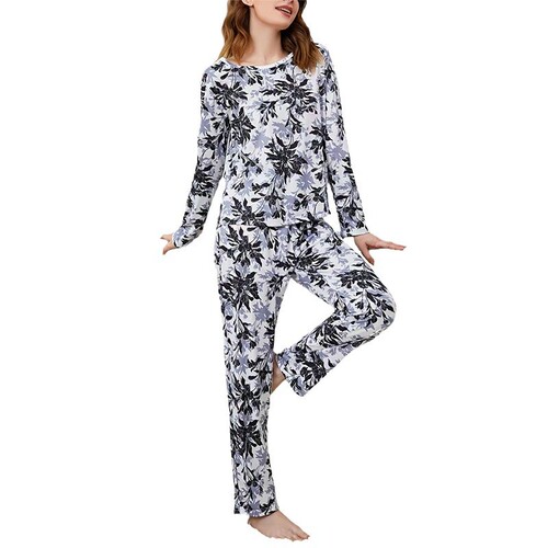 European and American pajamas, long-sleeved trousers, two-piece suit, milk silk, full of printed cartoon dinosaur new products