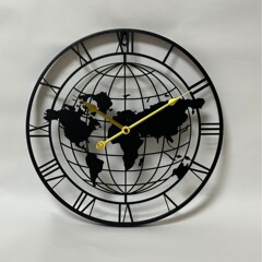 クロスボーダー熱売鉄芸円形鉄芸時計熱売創意地図ファッション静音掛け時計メーカー直販