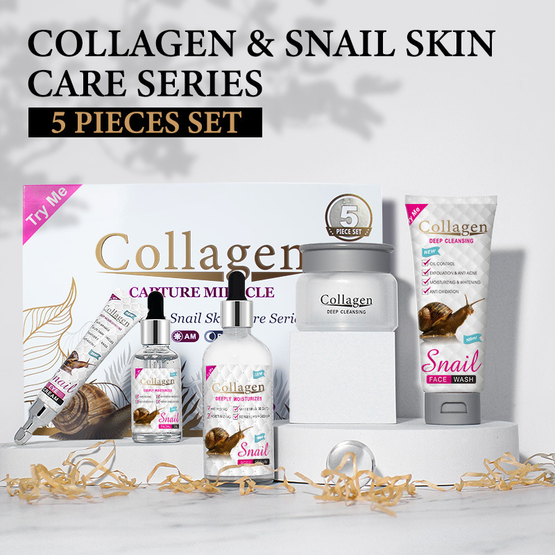 Cross-border PeiMei snail original solution skin care lotion set factory whole box wholesale skin care products