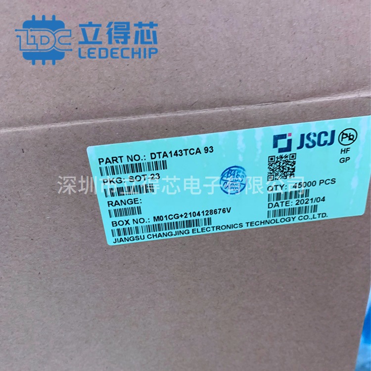 DTA143TCA长晶CJ原装21+新年份sot-23封装库存电子元器件、材料二