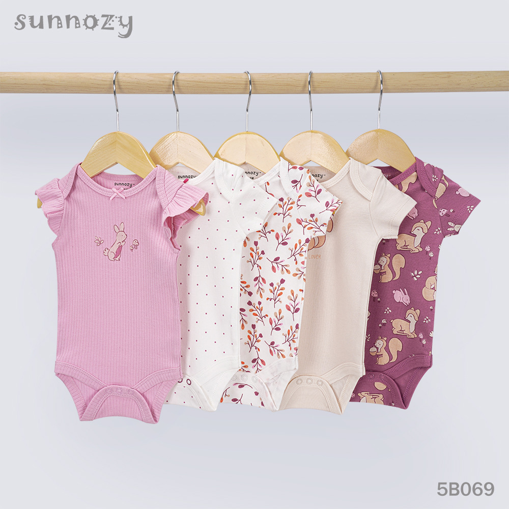 Bebés y bebés Sunnozy comercio exterior lindos mangas cortas chaqueta de triángulo conjunto de escalada fábrica al por mayor