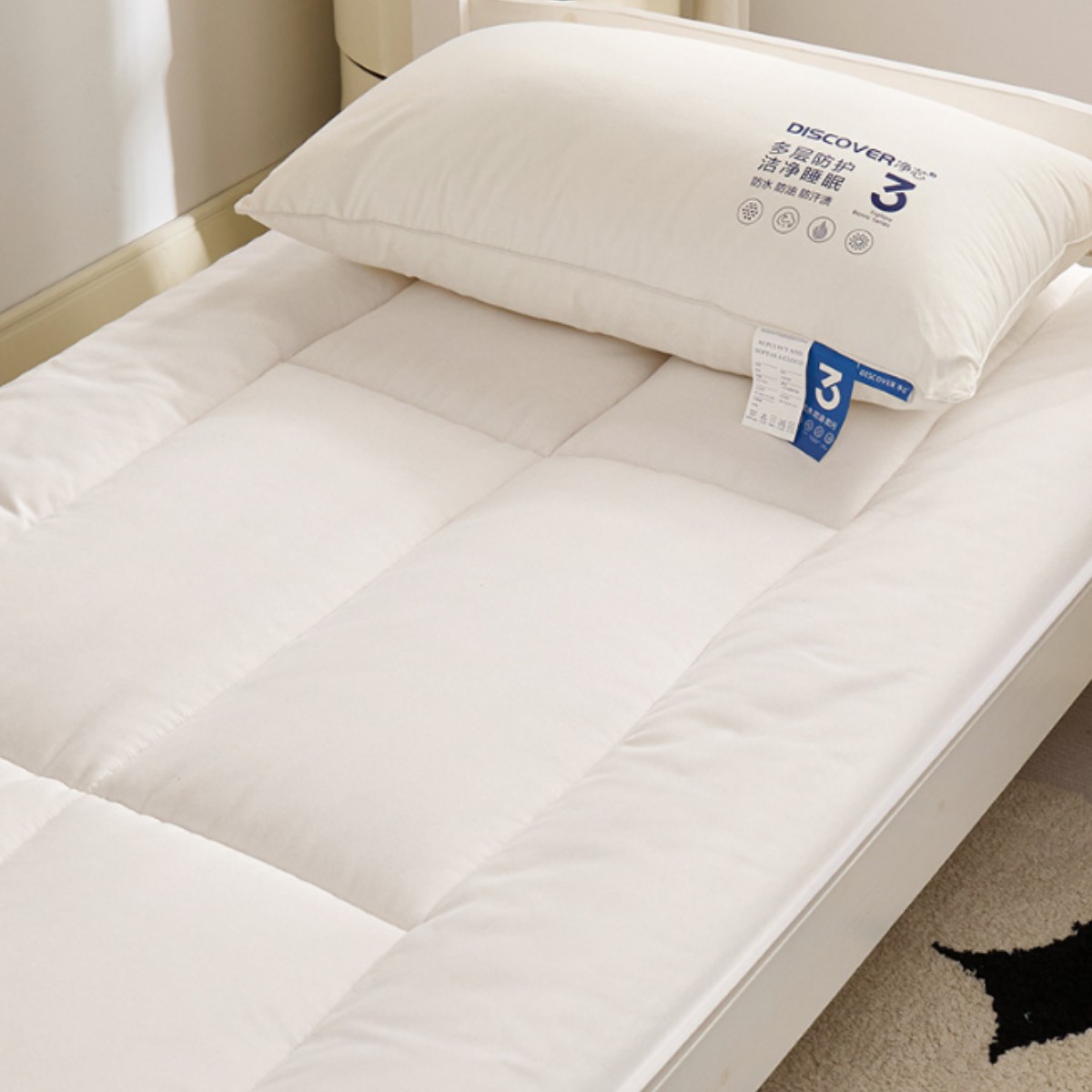 Dormitorio de estudiantes de tres piezas de cama de cama de cama de estilo 90x190 algodón puro algodón dormitorio universitario único núcleo de edredón de secundaria