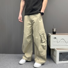 小众设计感大口袋垂感工装裤夏季薄款透气高腰宽松显瘦阔腿休闲裤