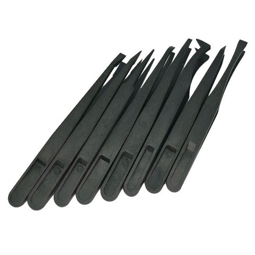 8-piece set of DIY hand tools carbon fiber anti-static plastic tweezers plastic tweezers