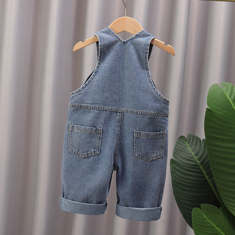 Baby Cowboy Belt Pants Stylish Retro Korean Version Children's Spring Outfit New Boys and Girls Baby Cartoon Casual Pants