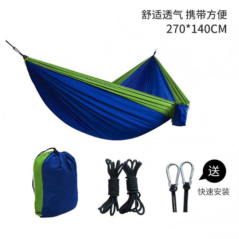 Fábrica directa hamaca de nylon paracaídas hamaca de tela de ocio columinar hamaca de campamento multicolor doble image 7