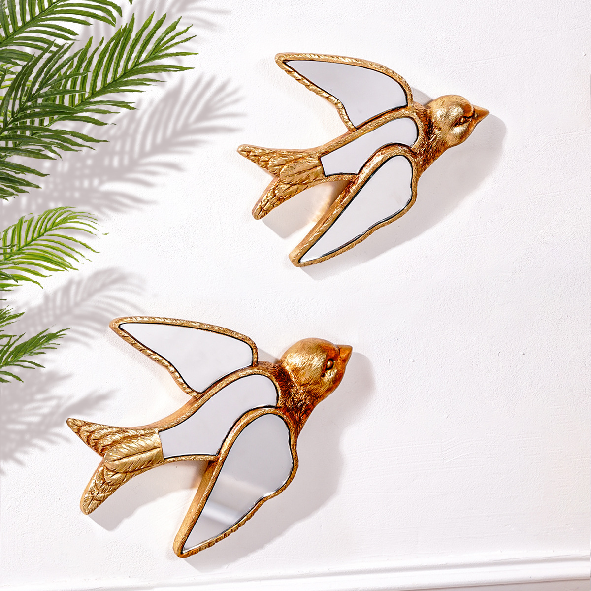 Resin Swallow Figurines Indoor Wall Warm Decorative Hanging Ornaments for Home Hotel Restaurant Wall Decor