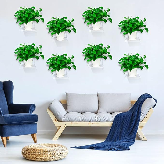 跨境热销亚克力透明小架子浮动墙壁壁挂式储物架子放置储藏物品架