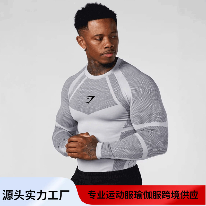 YOUNGAL Cross-Border Fitness T-Shirt Tight-Fitting Men's Training Sports Top Quick-Dry High Elasticity GYMSHARK YOUNGAL Cross-Border Fitness T-Shirt Tight-Fitting Men's Training Sports Top Quick-Dry High Elasticity GYMSHARK