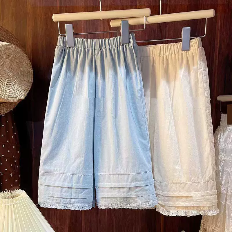 Детская одежда в корейском стиле, широкие брюки для девочек, чистый хлопок, лето 2025, тонкие стильные детские повседневные брюки, детские свободные брюки