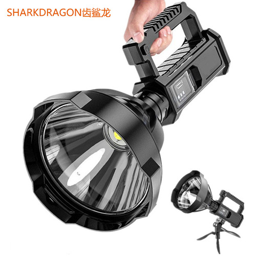Cross-border new P70 strong light searchlight USB rechargeable emergency light outdoor waterproof large light cup LED portable light