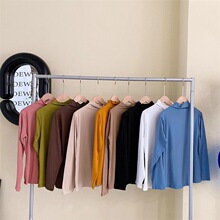 2025秋冬九色半高领打底衫女新款亲肤裸感面膜衣高弹修身长袖上衣