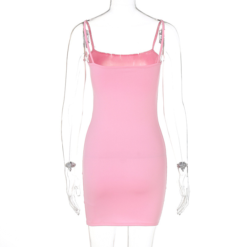 Summer Sexy Sleeveless Slim Fit Backless Sheath Dress Women Clothing