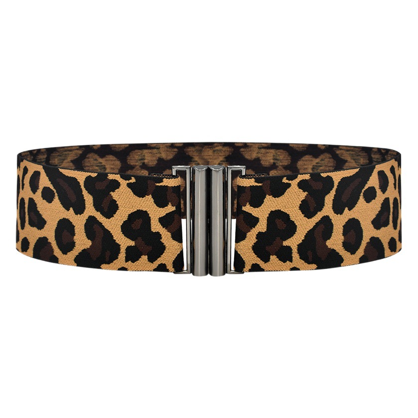 Cinturón de vestir de las nuevas mujeres populares estilo coreano cinturón elástico hebilla de plata 6cm