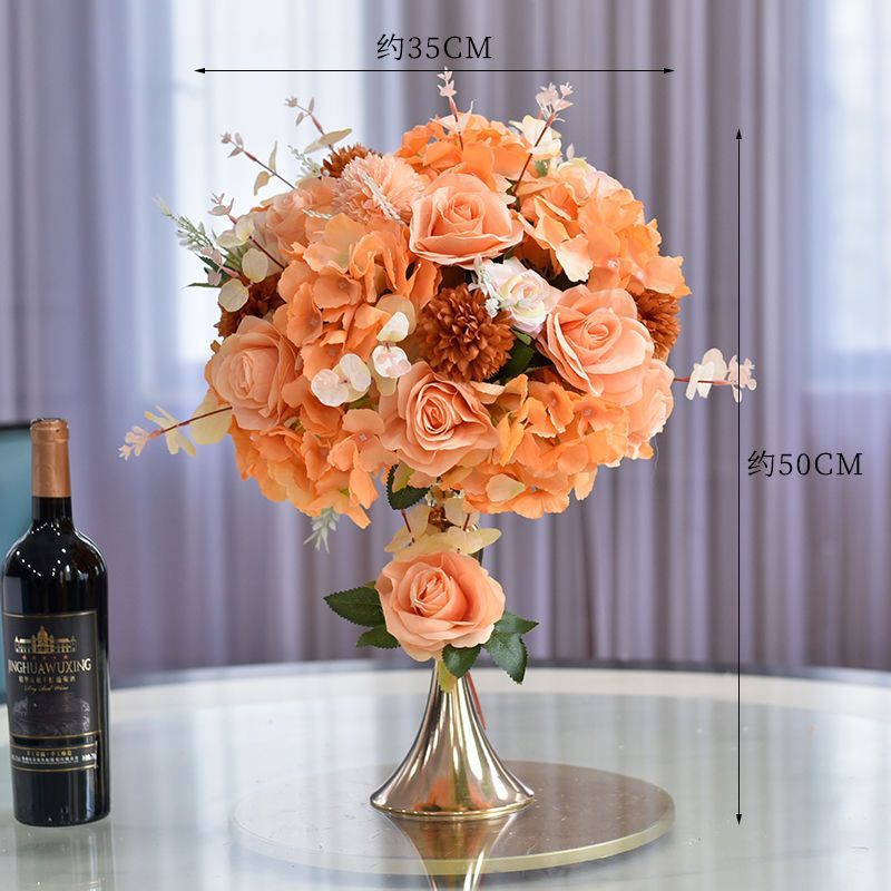 오렌지 트럼펫 황금 꽃 그릇