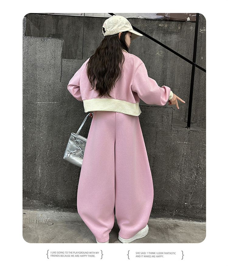 Stilvolles Mädchen Kapuzenpullover Und Hosen Set Für Den Herbst_voghion.com