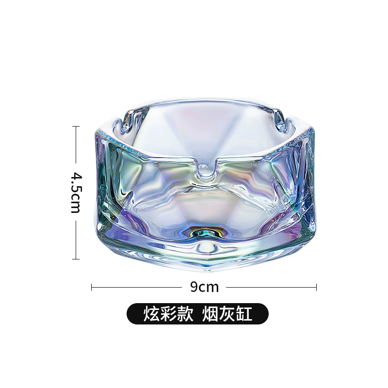 Big glass ashtray for commercial use for office, light luxury style