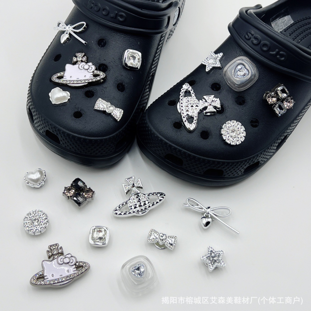 Estrellas plateadas ajuste agujero agujero perdido zapatos decorativos accesorios DIY extraíbles accesorios de flores hebillas de zapatos accesorios tridimensionales