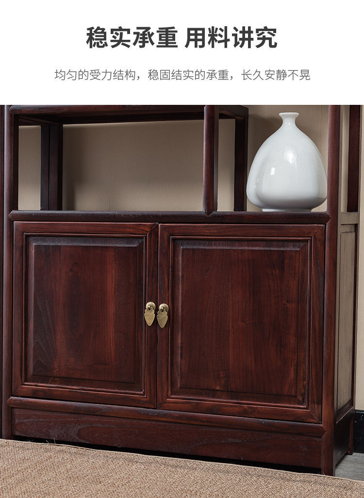 新中式实木小博古架现代简约置物架茶室收纳展示柜客厅隔断多宝阁-阿里巴巴