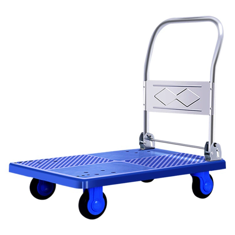 Halo Плоская тележка оптовая Тяговая тележка утолщенный складной грузовик маленький прицеп немой логистический скутер