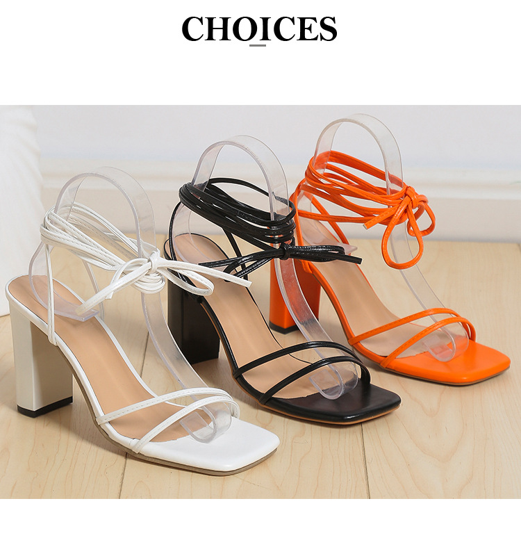 2023 été grande taille commerce extérieur chaussures pour femmes Sexy tête carrée à lanières talons aiguilles croix sandales à lanières femme transfrontalière_voghion.com
