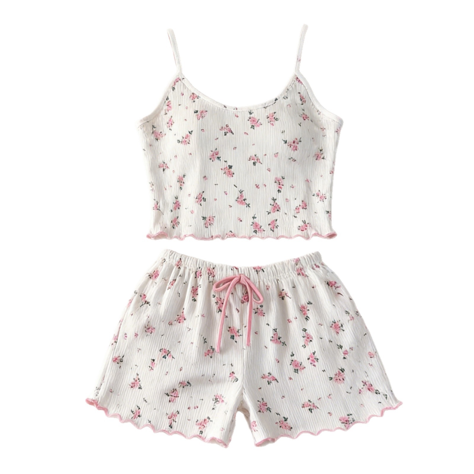 Pijama de Tirantes con Estampado para Mujer de 2 Piezas de Poliéster, Alta elasticidad, Suave, para uso doméstico y dormir image 6