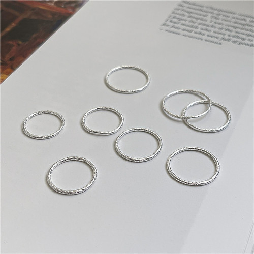 925 sterling silver Korean style INS style niche design tin foil texture ring Korean style stacked knuckle ring