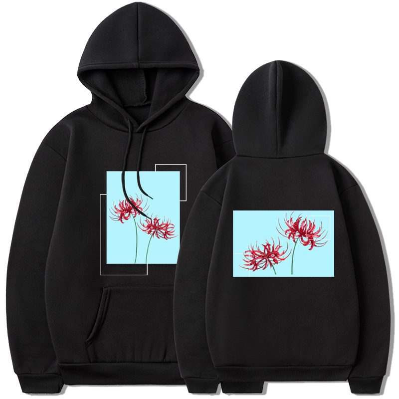 Foreign trade autumn and winter New Lycoris Recoil ricolis Riman printed casual men's and women's hooded sweater