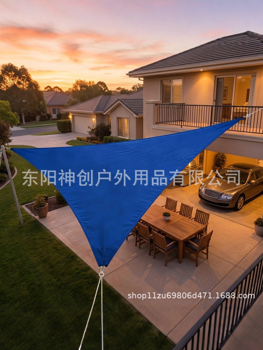 210D Oxford cloth triangular sunshade sail for outdoor courtyard, sun protection, waterproof canopy, balcony camping sunshade