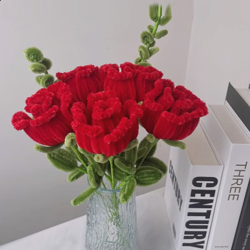 Twistable Tulip Bouquet DIY Craft Kit Carnation Red Rose for Girlfriend Friend's Festival Gift