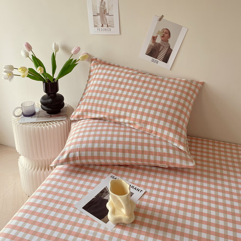 Un par de fundas de almohada de tela gruesa vieja de algodón puro 48*74cm Funda de almohada para adultos de algodón para el hogar Funda interior de núcleo de almohada individual