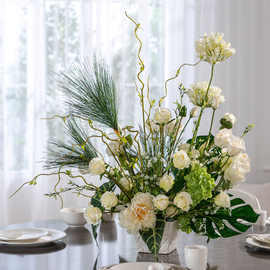 高档仿真艺插花艺家居客厅餐桌装饰摆件北欧风轻奢婚庆假花卉摆设
