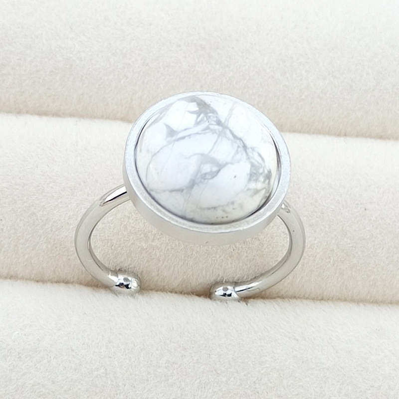 Daily Occasion Vintage Style Geometric Color Block Titanium Steel Polishing Plating Open Rings