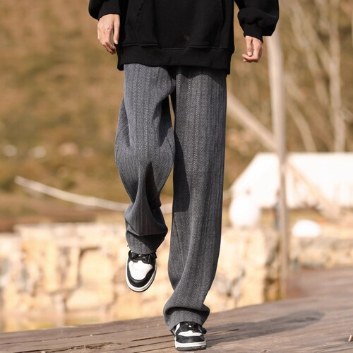 Designer-embossed casual pants for men, suitable for spring and autumn, American high street style, loose and flowing, versatile youth sports pants