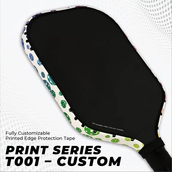X-ACE pickleball racket edge protector, scratch-resistant strip, multi-colored frame, scratch protection