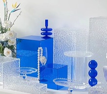 可因蓝甜品台展示架茶歇甜品台摆台摆件亚克力开业摆台茶歇生日