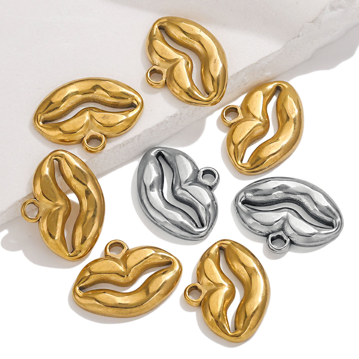 5 Pieces 304 Stainless Steel Lips Pendant display picture 2